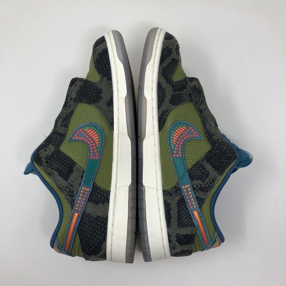 Nike Dunk Low Siempre Familia Sneakers Carbon Green Rift Blue Sail Mens 8.5 - Picture 8 of 16